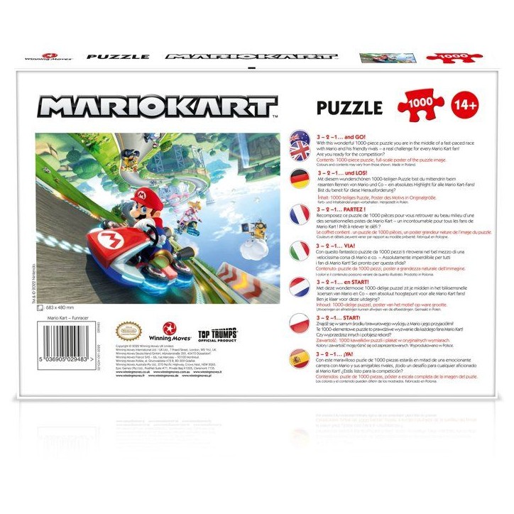 Puzzle - WINNING MOVES - Mario Kart Funracer - 1000 pieces - Des 14 ans Puzzle - WINNING MOVES - Mario Kart Funracer - 1000 pieces - Des 14 ans