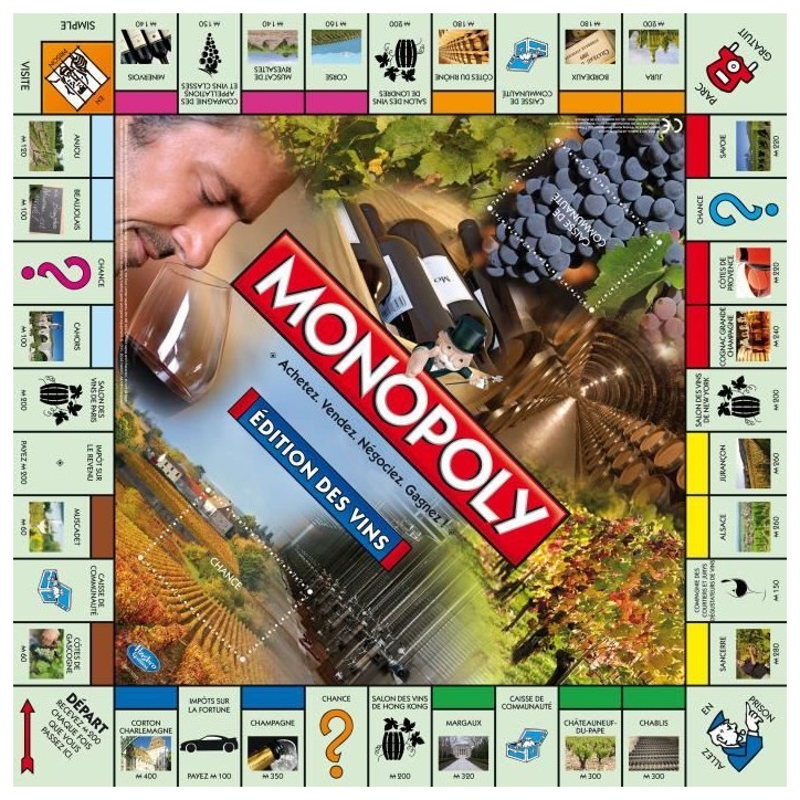 MONOPOLY Editions des vins, Jeu de societé, Version française MONOPOLY Editions des vins, Jeu de societé, Version française
