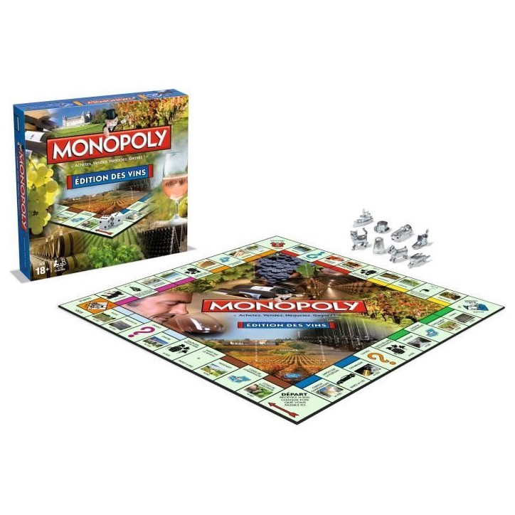 MONOPOLY Editions des vins, Jeu de societé, Version française MONOPOLY Editions des vins, Jeu de societé, Version française