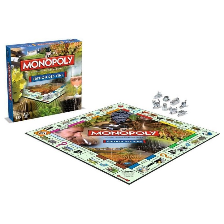 MONOPOLY Editions des vins, Jeu de societé, Version française MONOPOLY Editions des vins, Jeu de societé, Version française