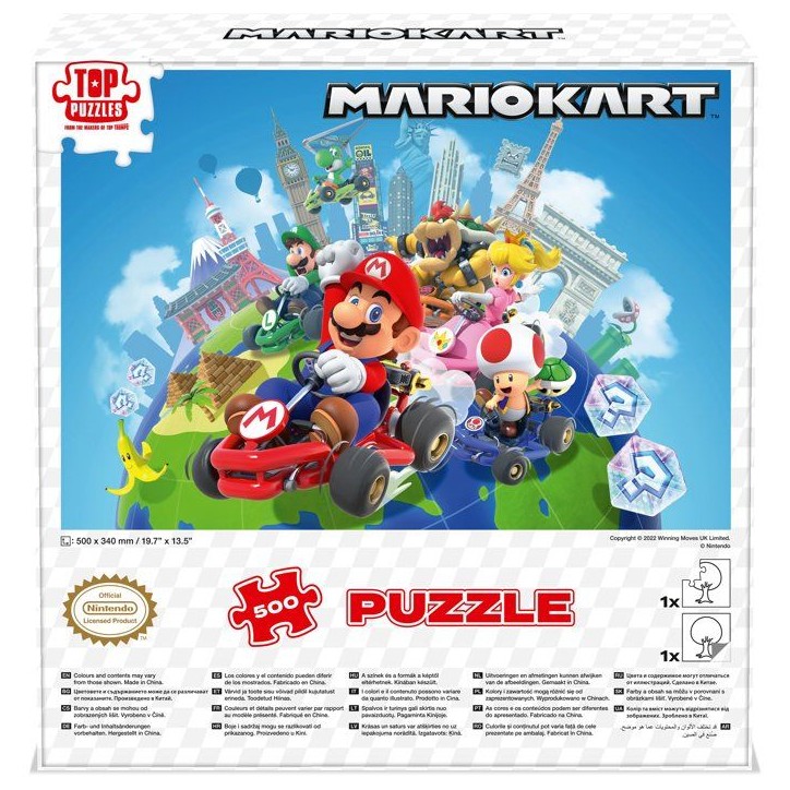 Puzzle - WINNING MOVES - Mario Kart Autour du Monde - 500 pieces - Des 8 ans Puzzle - WINNING MOVES - Mario Kart Autour du Monde - 500 pieces - Des 8 ans