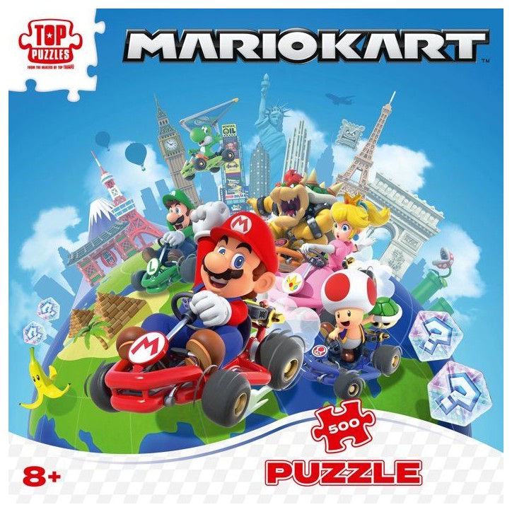 Puzzle - WINNING MOVES - Mario Kart Autour du Monde - 500 pieces - Des 8 ans Puzzle - WINNING MOVES - Mario Kart Autour du Monde - 500 pieces - Des 8 ans