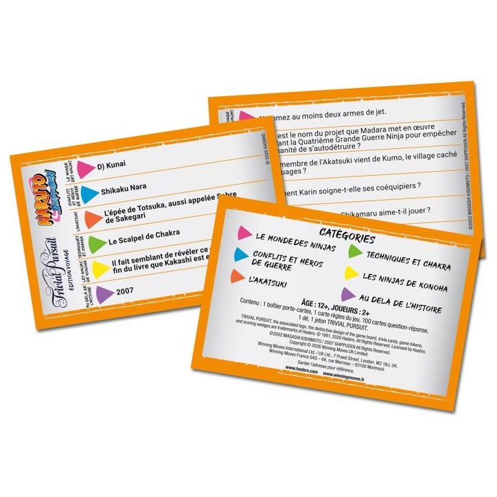 TRIVIAL PURSUIT VOYAGE Naruto Shippuden - Jeu de société - WINNING MOVES - 2 joueurs minimum - Des 12 ans