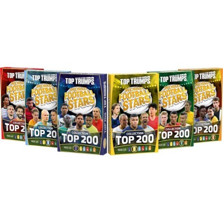 Top Trumps World Football Stars TOP 200 - Pack collector - Jeu de société - WINNING MOVES - 1 joueur ou plus - Des 6 ans