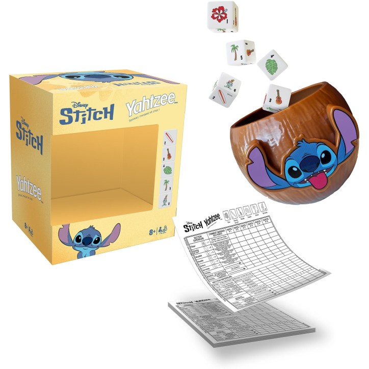 Yahtzee Stitch, Jeu de société de dé et de voyage, Jeu Stitch Disney, Winning Moves, Des 8 ans Yahtzee Stitch, Jeu de société de dé et de voyage, Jeu Stitch Disney, Winning Moves, Des 8 ans