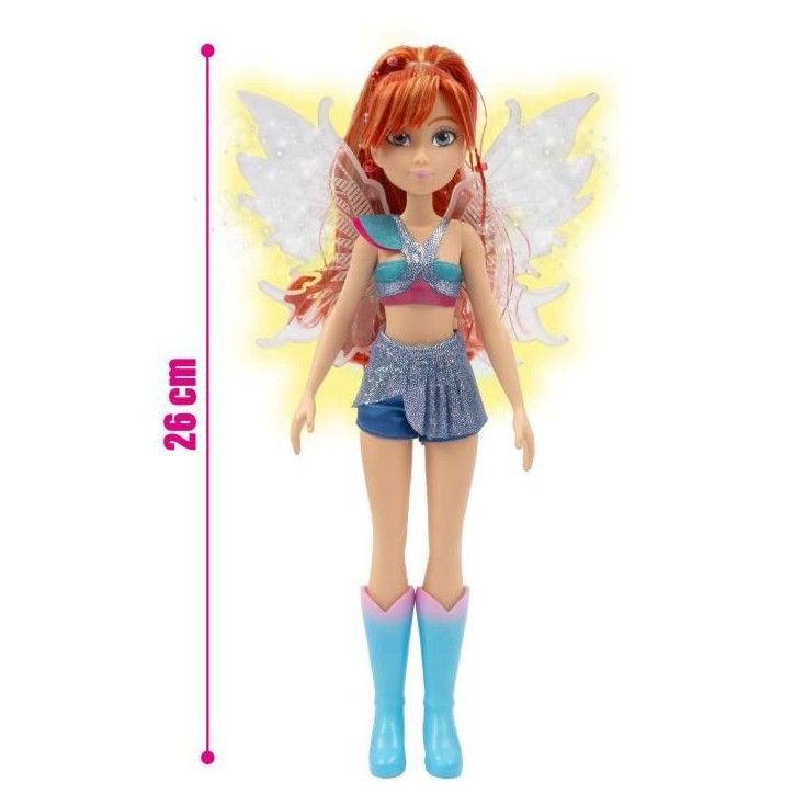 Poupée Winx avec ailes lumineuses - Bloom - 26 cm - Des 3 ans – WNX781 Poupée Winx avec ailes lumineuses - Bloom - 26 cm - Des 3 ans – WNX781