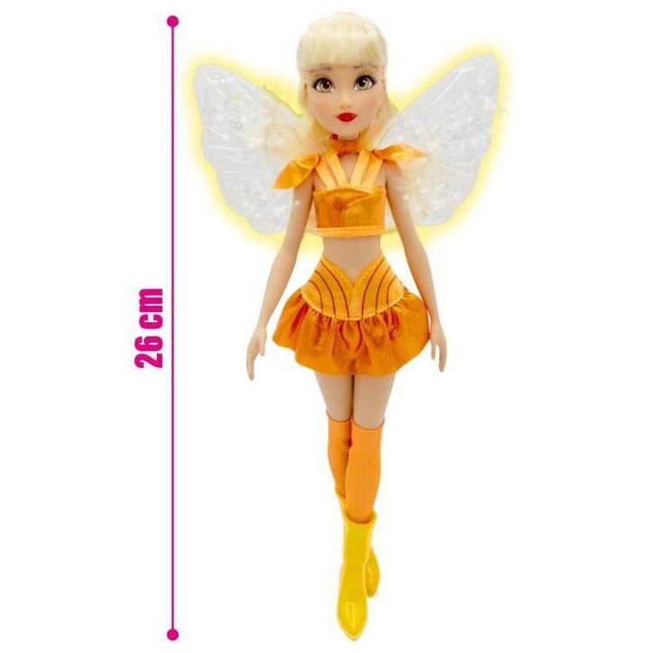 Poupée Winx avec ailes lumineuses - Stella - 26 cm - Des 3 ans – WNX783 Poupée Winx avec ailes lumineuses - Stella - 26 cm - Des 3 ans – WNX783