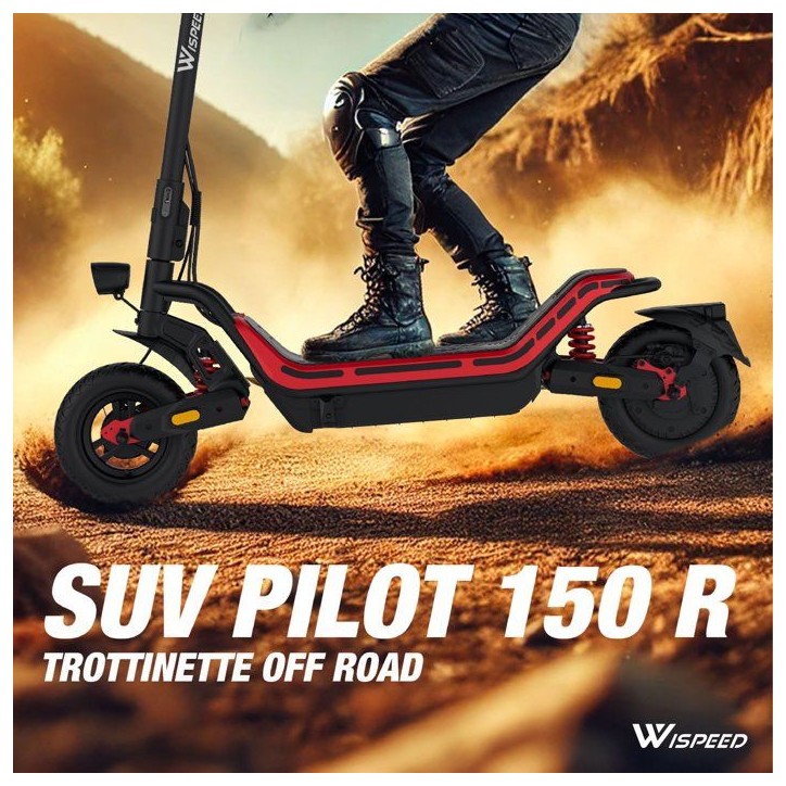 Trottinette électrique - WISPEED - SUVPILOT 150 R - 800 W max - 10'' - 36 V - Autonomie 60 Km - Ecran LED intégré Trottinette électrique - WISPEED - SUVPILOT 150 R - 800 W max - 10'' - 36 V - Autonomie 60 Km - Ecran LED intégré