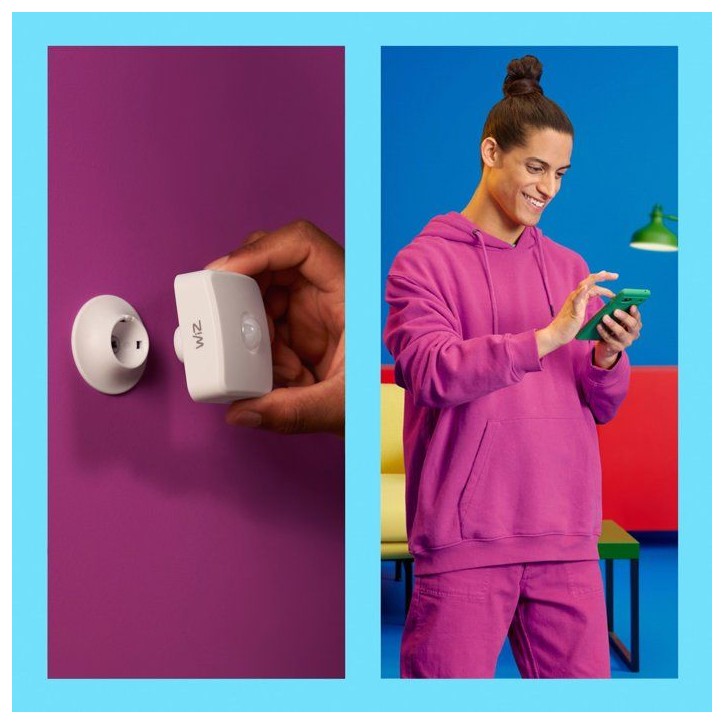 Détecteur de Mouvement - WIZ - Fonctionne sur Piles - Wifi Détecteur de Mouvement - WIZ - Fonctionne sur Piles - Wifi