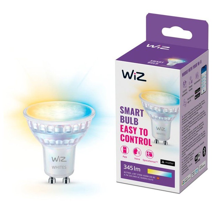 Spot - WIZ - GU10 - 50 W - Lumiere blanche et colorée - Wifi Spot - WIZ - GU10 - 50 W - Lumiere blanche et colorée - Wifi