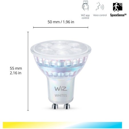 Spot - WIZ - GU10 - 50 W - Lumiere blanche et colorée - Wifi