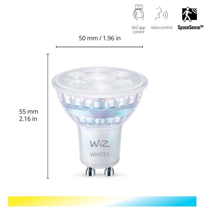 Spot - WIZ - GU10 - 50 W - Lumiere blanche et colorée - Wifi Spot - WIZ - GU10 - 50 W - Lumiere blanche et colorée - Wifi