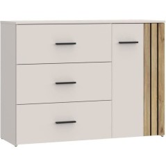 Commode WAIKATO 3 Tiroirs - Décor Cachemire - L120 x P41x H90 cm