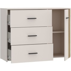 Commode WAIKATO 3 Tiroirs - Décor Cachemire - L120 x P41x H90 cm