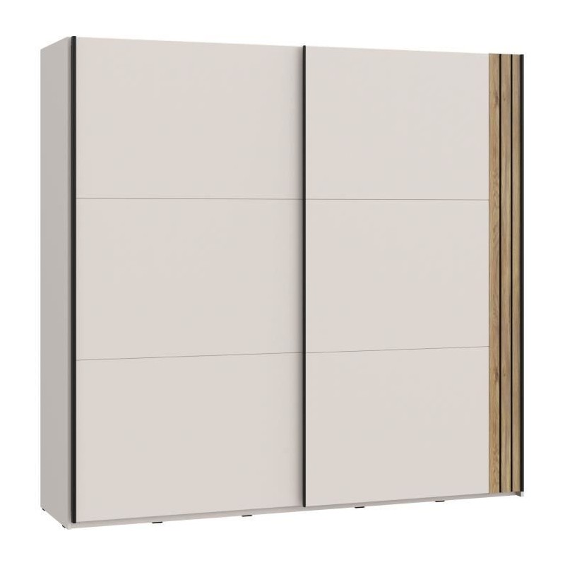 Armoire WAIKATO - Cachemire - 2 portes coulissantes - L220 x P61 x H21