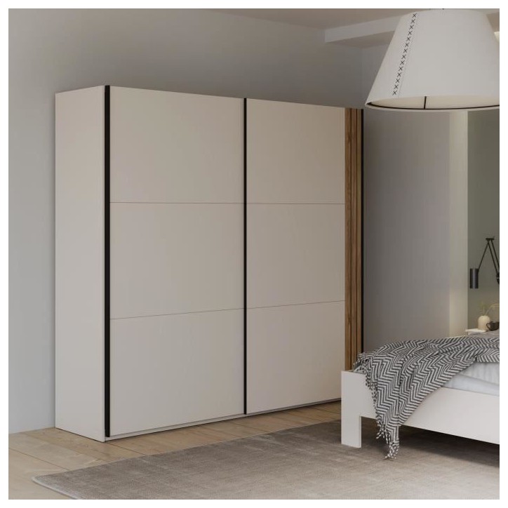 Armoire WAIKATO - Cachemire - 2 portes coulissantes - L220 x P61 x H210,5 cm Armoire WAIKATO - Cachemire - 2 portes coulissantes - L220 x P61 x H210,5 cm