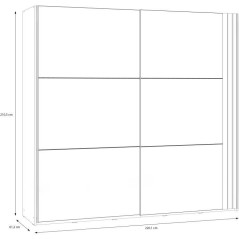 Armoire WAIKATO - Cachemire - 2 portes coulissantes - L220 x P61 x H21