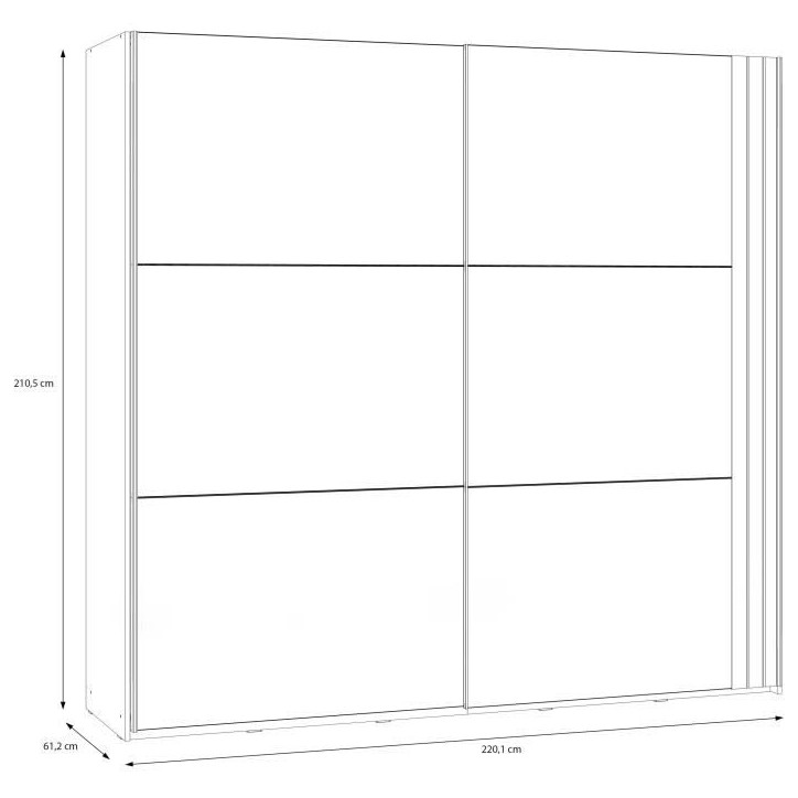 Armoire WAIKATO - Cachemire - 2 portes coulissantes - L220 x P61 x H210,5 cm Armoire WAIKATO - Cachemire - 2 portes coulissantes - L220 x P61 x H210,5 cm
