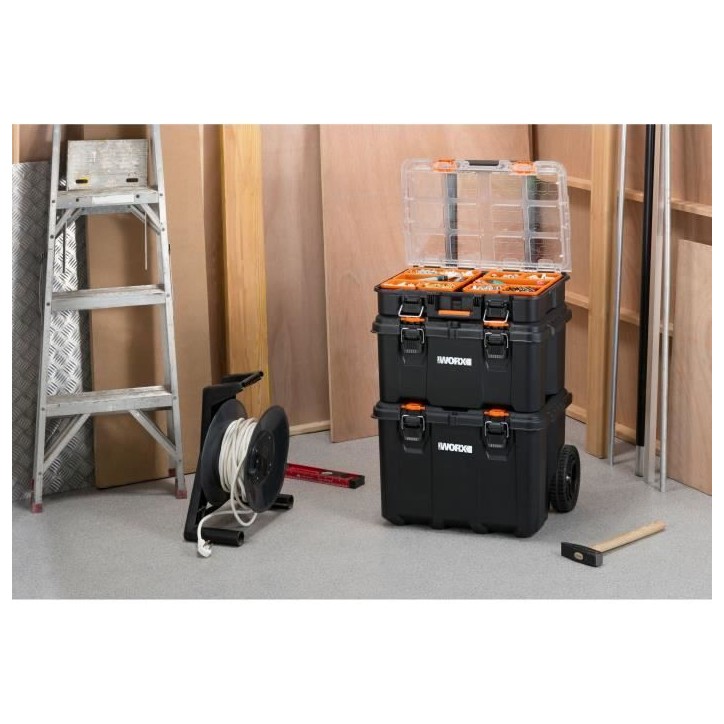 Systeme modulaire 3 en 1 - WORW BY KETER - STACK N ROLL - 48 x 39 x 69,5 cm - Noir Systeme modulaire 3 en 1 - WORW BY KETER - STACK N ROLL - 48 x 39 x 69,5 cm - Noir