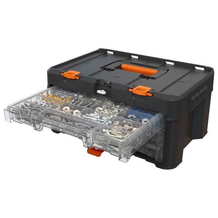 Rangement 3 tiroirs organisateurs - WORX BY KETER - STACK N ROLL - 48 x 33 x 23 cm - Noir Rangement 3 tiroirs organisateurs - WORX BY KETER - STACK N ROLL - 48 x 33 x 23 cm - Noir