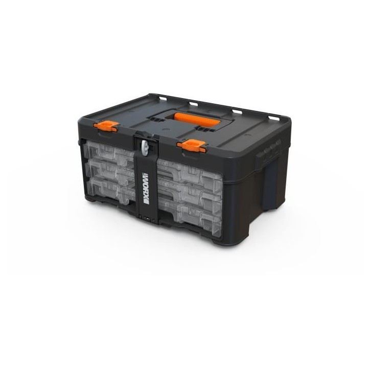 Rangement 3 tiroirs organisateurs - WORX BY KETER - STACK N ROLL - 48 x 33 x 23 cm - Noir Rangement 3 tiroirs organisateurs - WORX BY KETER - STACK N ROLL - 48 x 33 x 23 cm - Noir