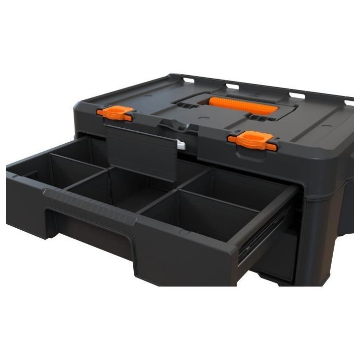 Rangement 2 tiroirs - WORX BY KETER - STACK N ROLL - 48 x 33 x 23 cm - Noir Rangement 2 tiroirs - WORX BY KETER - STACK N ROLL - 48 x 33 x 23 cm - Noir