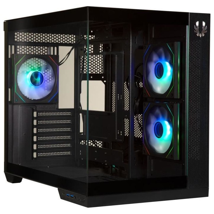 Boîtier PC - BITFENIX - Triton - Cube - ATX - Noir - Verre trempé - USB-C et A-RGB