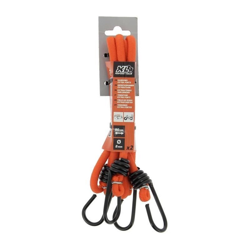 Lot de 2 Sandows / Tendeurs - XL PERFORM TOOLS - Diametre 10 mm - Long