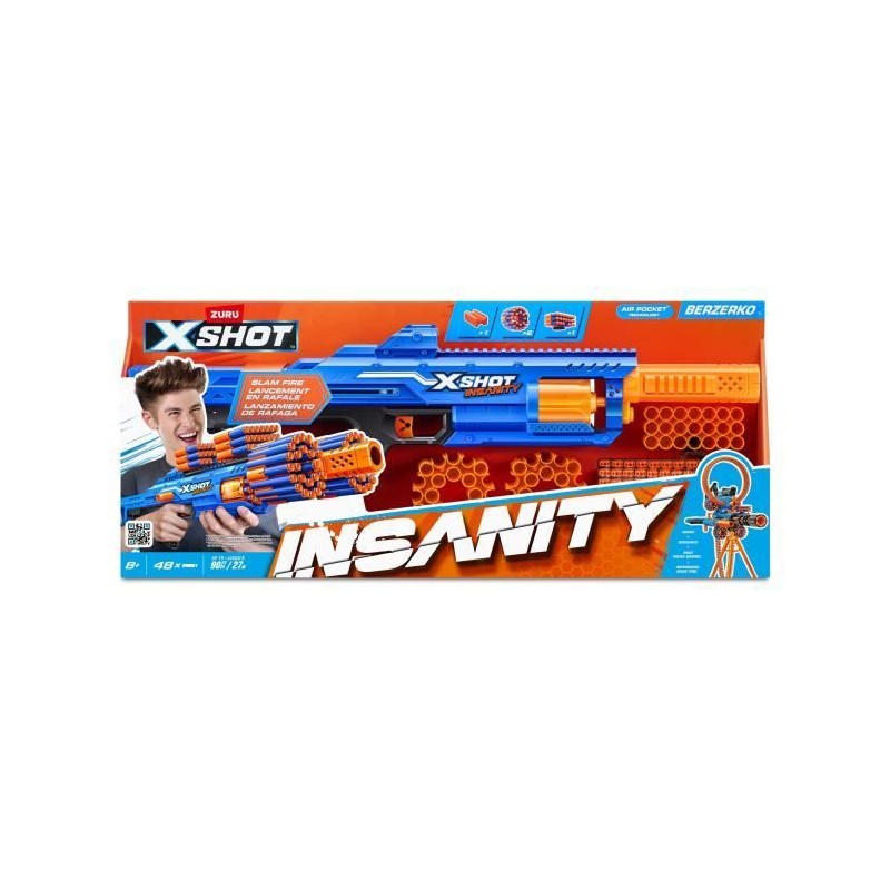 Blaster a Tir Rapide - ZURU - XSHOT Insanity Berzerko - Blaster a cano