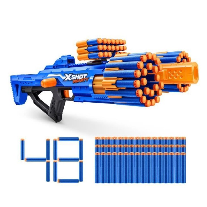 Blaster a Tir Rapide - ZURU - XSHOT Insanity Berzerko - Blaster a canon rotatif avec 8 fléchettes et tir rapide jusqu'a 27 metr Blaster a Tir Rapide - ZURU - XSHOT Insanity Berzerko - Blaster a canon rotatif avec 8 fléchettes et tir rapide jusqu'a 27 metr