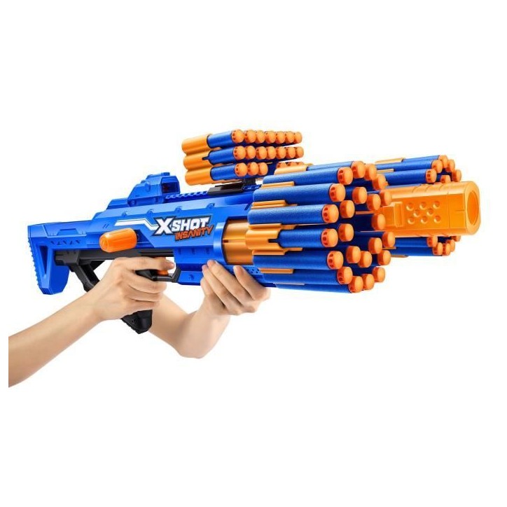 Blaster a Tir Rapide - ZURU - XSHOT Insanity Berzerko - Blaster a canon rotatif avec 8 fléchettes et tir rapide jusqu'a 27 metr Blaster a Tir Rapide - ZURU - XSHOT Insanity Berzerko - Blaster a canon rotatif avec 8 fléchettes et tir rapide jusqu'a 27 metr