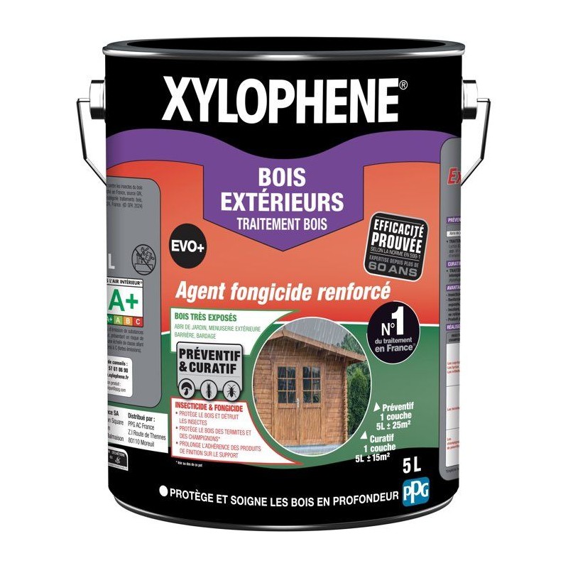 TRAITEMENT BOIS EXTÉRIEURS – INCOLORE – EVO+ – XYLOPHENE – 5L