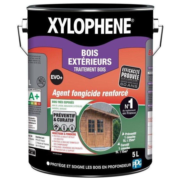 TRAITEMENT BOIS EXTÉRIEURS – INCOLORE – EVO+ – XYLOPHENE – 5L TRAITEMENT BOIS EXTÉRIEURS – INCOLORE – EVO+ – XYLOPHENE – 5L