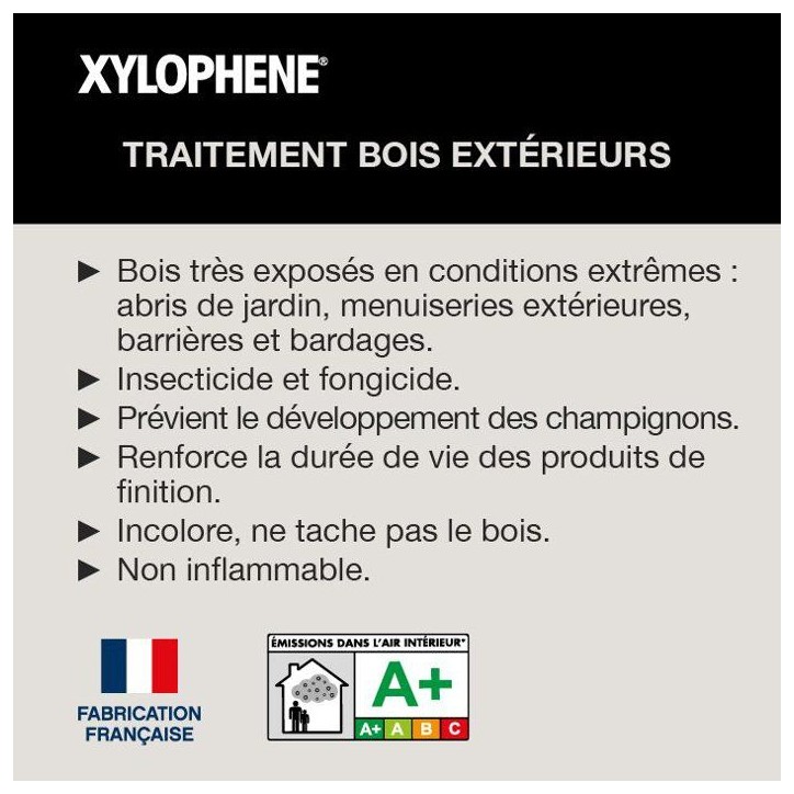 TRAITEMENT BOIS EXTÉRIEURS – INCOLORE – EVO+ – XYLOPHENE – 5L TRAITEMENT BOIS EXTÉRIEURS – INCOLORE – EVO+ – XYLOPHENE – 5L