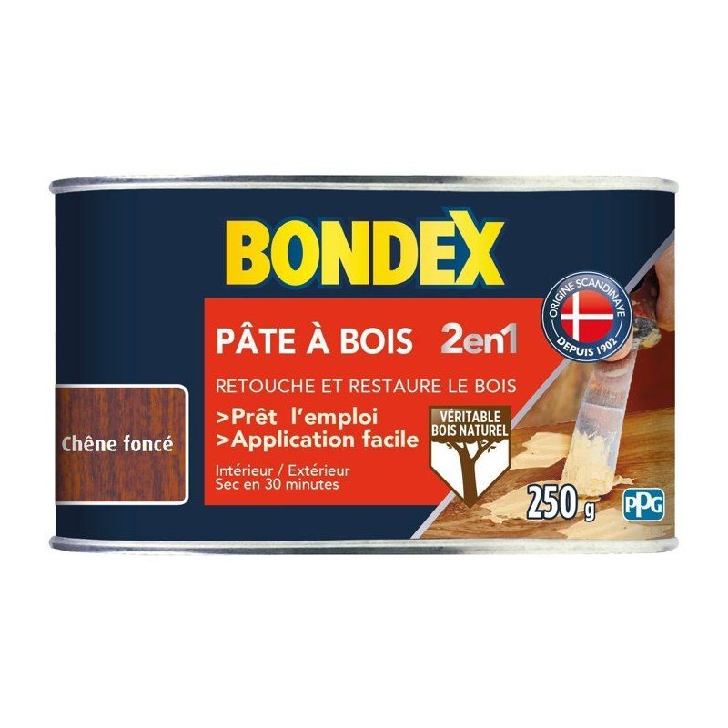 Pâte a bois 2 en 1 Chene foncé - BONDEX - 250g