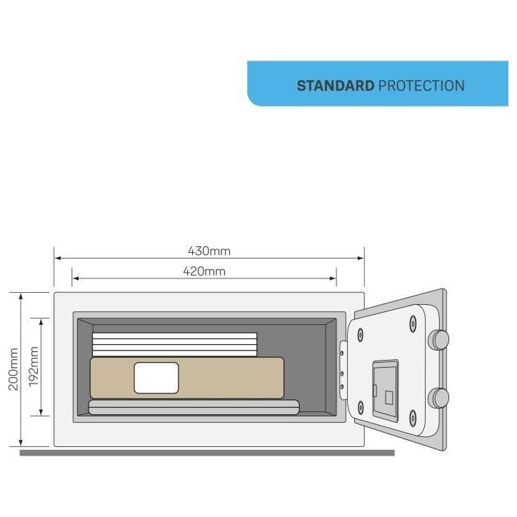 Coffre-fort Électronique - YALE - YLV/200/DB2 - Format Ordinateur 24L - 20x43x35cm