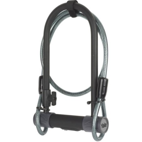 Antivol U a clé de Sécurité + Câble pour Vélo et VTT - YALE - YUL2C/13/230/1 - Certifié Sold Secure Silver - 4 clés fourn