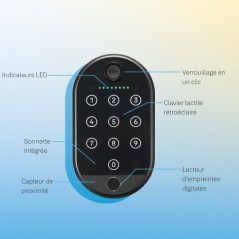Clavier connecté - YALE - Biométrique - Jusqu'a 10 utilisateurs sur le clavier
