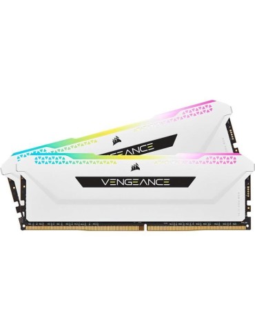 Mémoire RAM - CORSAIR - Vengeance RGB Pro SL DDR4 - 32GB 2x16GB DIMM - 3600 MHz - 1.35V - Blanc (CMH32GX4M2D3600C)
