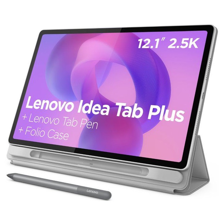 Tablette Tactile LENOVO IdeaTab Plus | 12,1 2,5K IPS - 8 Go RAM - 256 Go Stockage - Gris - Stylet + Folio Tablette Tactile LENOVO IdeaTab Plus | 12,1 2,5K IPS - 8 Go RAM - 256 Go Stockage - Gris - Stylet + Folio