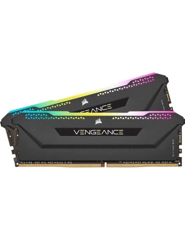 Mémoire RAM - CORSAIR - Vengeance RGB Pro SL DDR4 - 32GB 2x16GB DIMM - 3200 MHz - CL16 - 1.35V - Noir (CMH32GX4M2E3200C)