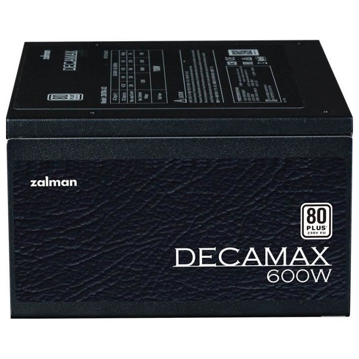 Alimentation PC - ZALMAN - DecaMax 600W - 80+ - Non modulaire - Ventilateur 120mm - Noir Alimentation PC - ZALMAN - DecaMax 600W - 80+ - Non modulaire - Ventilateur 120mm - Noir