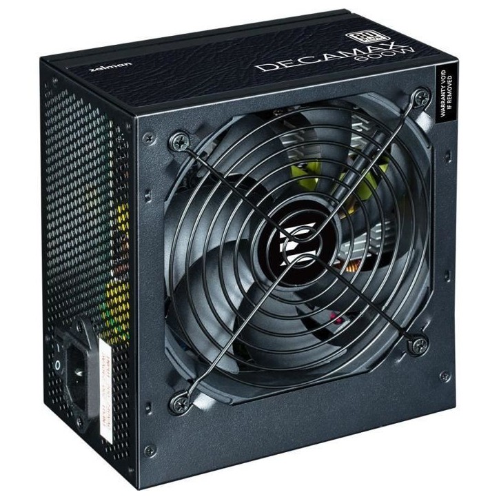 Alimentation PC - ZALMAN - DecaMax 600W - 80+ - Non modulaire - Ventilateur 120mm - Noir Alimentation PC - ZALMAN - DecaMax 600W - 80+ - Non modulaire - Ventilateur 120mm - Noir