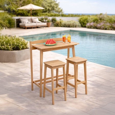 Ensemble bar de jardin - ZANZIBAR - Bois d'Acacia FSC - 1 table haute