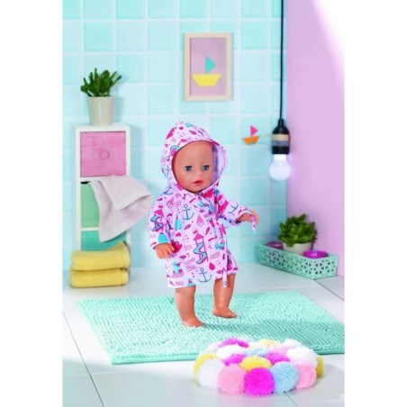 Peignoir - BABY BORN - Motif parc aquatique - Avec capuche et cintre -