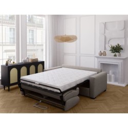 Canapé convertible express - MARIUS - Tissu Beige - matelas 14cm - 19