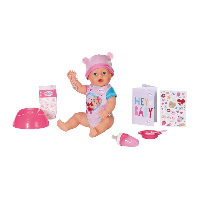 Poupon - BABY BORN - Emma - 10 fonctions - 10 accessoires - Sans piles
