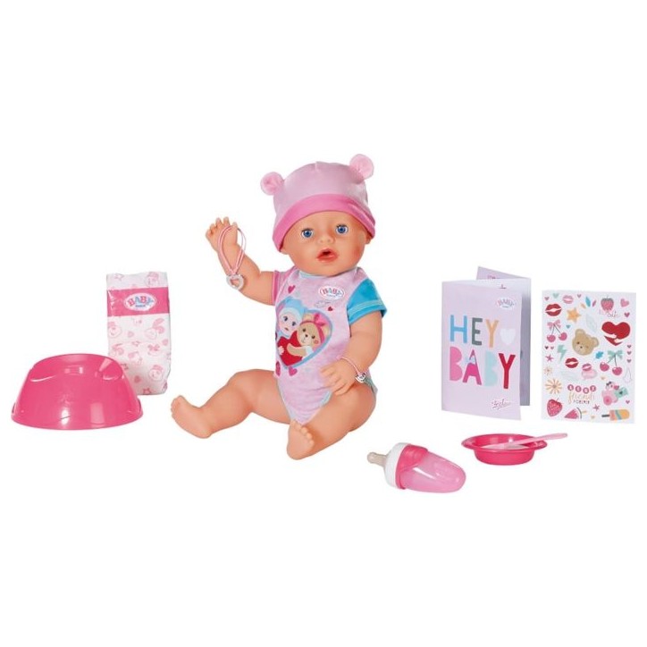 Poupon - BABY BORN - Emma - 10 fonctions - 10 accessoires - Sans piles - 43cm - Des 3 ans