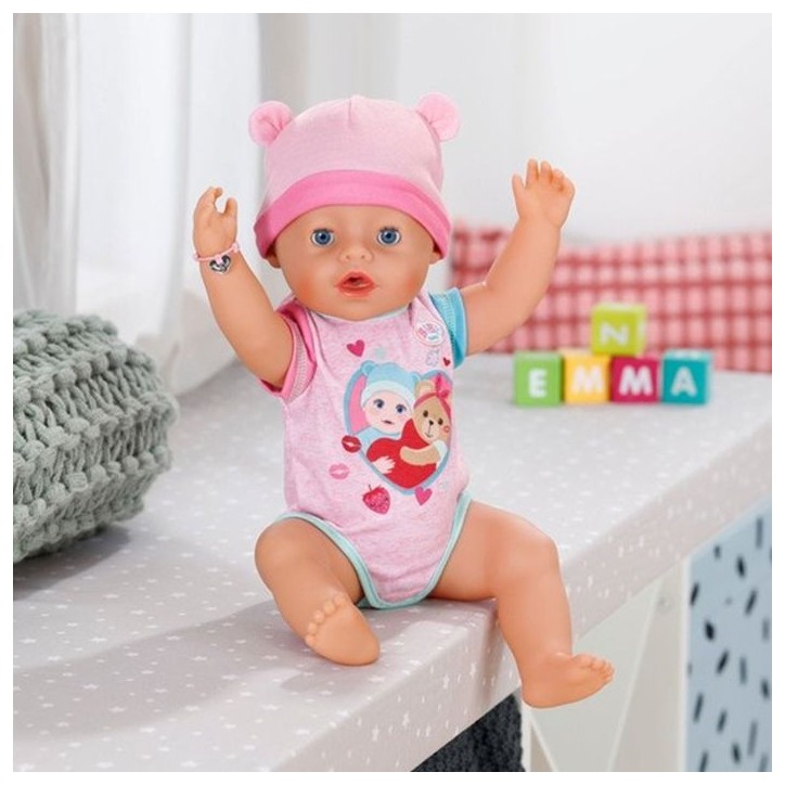 Poupon - BABY BORN - Emma - 10 fonctions - 10 accessoires - Sans piles - 43cm - Des 3 ans