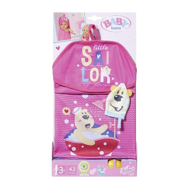BABY born Bath Serviette de bain a capuche et gant de toilettes